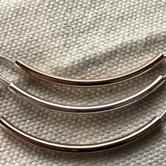 NINE WEST Multi-Strand Layered Necklace Bronze, Gold, Silver - Picture 4 of 4